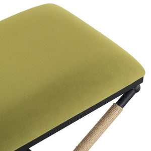 Safavieh Carmelo Hemp Wrapped Rectangular Ottoman Earthy Organic Accent for Bohemian Living SFV2122C