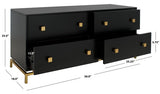 Safavieh Claudette 4 Drawer Dresser Black / Gold Wood / Mdf / Metal SFV2123B