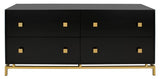 Safavieh Claudette 4 Drawer Dresser Black / Gold Wood / Mdf / Metal SFV2123B