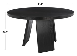 Safavieh JULIANNA 54" Solid Wood Dining Table - Modern Elegance for Dining Room & Entertaining Spaces Black SFV2126B