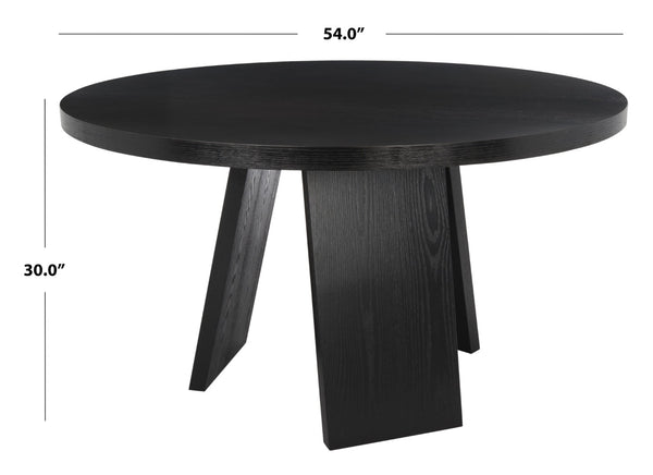 Safavieh JULIANNA 54" Solid Wood Dining Table - Modern Elegance for Dining Room & Entertaining Spaces Black SFV2126B
