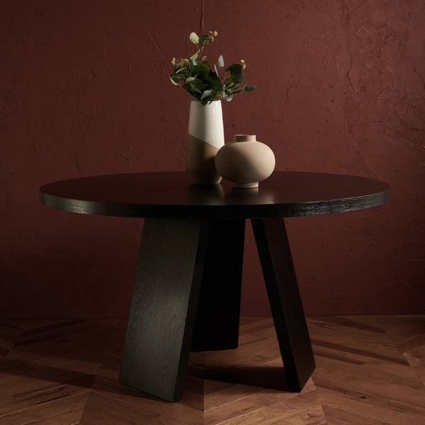 Safavieh JULIANNA 54" Solid Wood Dining Table - Modern Elegance for Dining Room & Entertaining Spaces Black SFV2126B