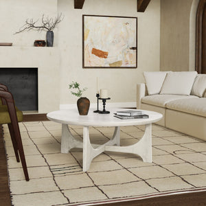 Safavieh SASHA Wood Coffee Table - Modern Minimalist Design with Rich Finish for Stylish Living Room Centerpiece White Washed SFV2128A