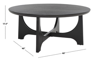 Safavieh SASHA Wood Coffee Table - Modern Minimalist Design with Rich Finish for Stylish Living Room Centerpiece Black SFV2128B
