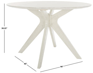 Safavieh Carolee 46" Round Dining Table XII23 White Wash Wood SFV2134A