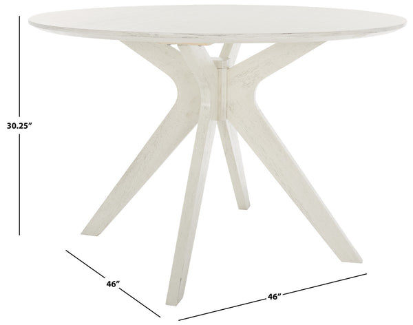 Safavieh Carolee 46" Round Dining Table XII23 White Wash Wood SFV2134A