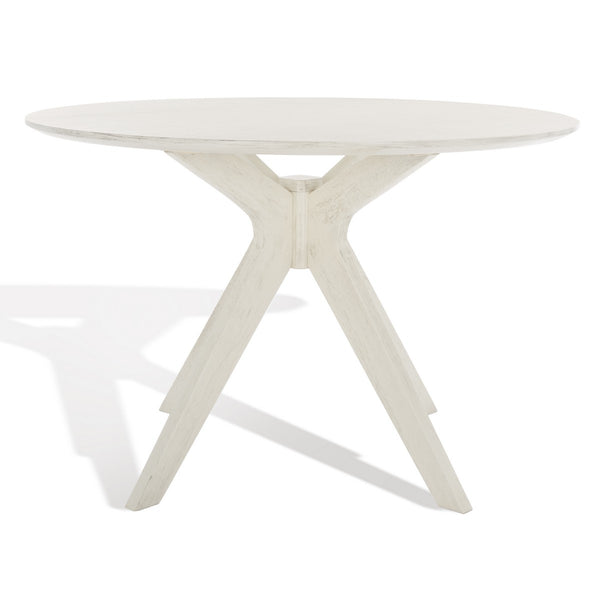 Safavieh Carolee 46" Round Dining Table XII23 White Wash Wood SFV2134A