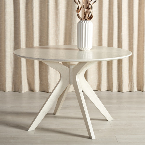 Safavieh Carolee 46" Round Dining Table XII23 White Wash Wood SFV2134A