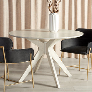 Safavieh Carolee 46" Round Dining Table XII23 White Wash Wood SFV2134A