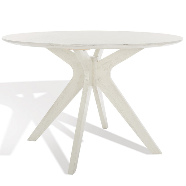 Safavieh Carolee 46" Round Dining Table XII23 White Wash Wood SFV2134A