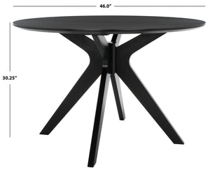 Safavieh Carolee 46" Round Dining Table XII23 Black Wood SFV2134B