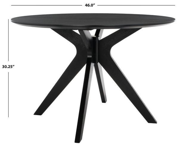 Safavieh Carolee 46" Round Dining Table XII23 Black Wood SFV2134B