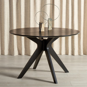 Safavieh Carolee 46" Round Dining Table XII23 Black Wood SFV2134B