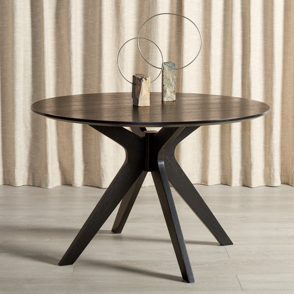 Safavieh Carolee 46" Round Dining Table XII23 Black Wood SFV2134B