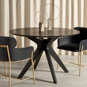 Safavieh Carolee 46" Round Dining Table XII23 Black Wood SFV2134B