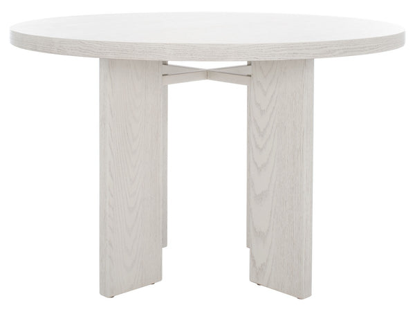 Safavieh Calamaria Round Wood Dining Table XII23 White Wash Wood SFV2135A