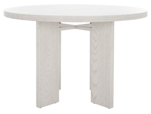 Safavieh Calamaria Round Wood Dining Table XII23 White Wash Wood SFV2135A