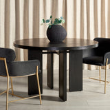 Safavieh Calamaria Round Wood Dining Table Black SFV2135B