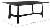 Safavieh Adelee Wood Rectangle Dining Table XII23 Black Wood SFV2136B