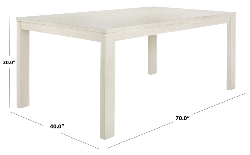 Safavieh Deirdra Wood Rectangle Dining Table XII23 White Wash Wood SFV2137A
