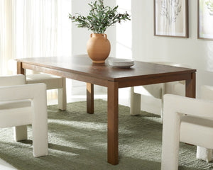 Safavieh DEIRDRA Wood Rectangle Dining Table - Medium Oak Finish, Seats 8, Timeless Design & Durability SFV2137C