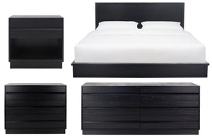 Safavieh DEIRDRA Stylish 1 Drawer Nightstand - Modern Wood Design for Bedroom Storage & Elegance Black SFV2157B