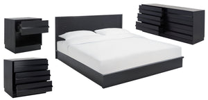 Safavieh DEIRDRA Stylish 1 Drawer Nightstand - Modern Wood Design for Bedroom Storage & Elegance Black SFV2157B