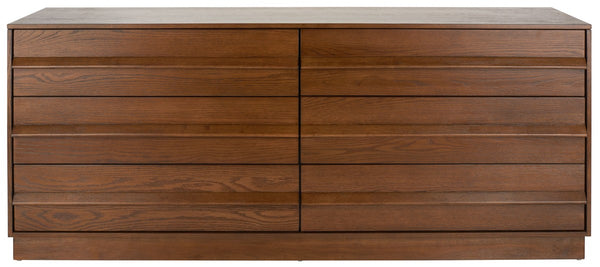 Safavieh Deirdra 6 Drawer Wood Dresser XII23 Medium Oak Wood SFV2139C