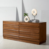 Safavieh Deirdra 6 Drawer Wood Dresser XII23 Medium Oak Wood SFV2139C