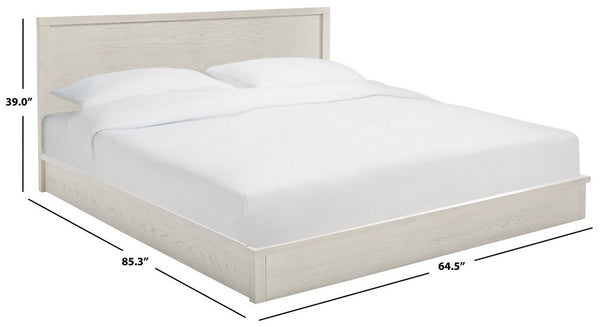 Safavieh Deirdra Wood Queen Bed White Wash Wood SFV2140A-Q-3BX