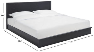 Safavieh Deirdra Wood Queen Bed Black Wood SFV2140B-Q-3BX