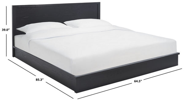 Safavieh Deirdra Wood Queen Bed Black Wood SFV2140B-Q-3BX