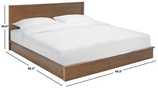 Safavieh Deirdra Wood Queen Bed Medium Oak Wood SFV2140C-Q-3BX