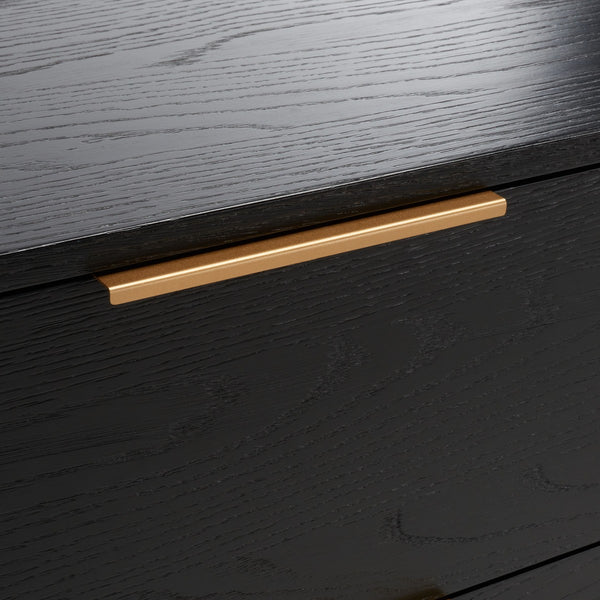 Safavieh Gabrietta 6 Drawer Wood Dresser XII23 Black Wood / Metal SFV2141B