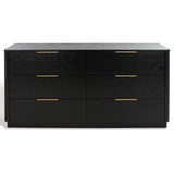 Safavieh Gabrietta 6 Drawer Wood Dresser XII23 Black Wood / Metal SFV2141B