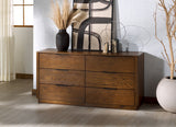 Safavieh Gabrietta 6 Drawer Wood Dresser Medium Oak SFV2141C