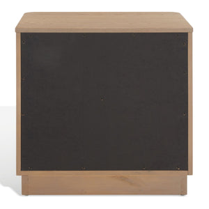 Safavieh Gabrietta 2 Drawer Wood Nightstand XII23 Natural Wood / Metal SFV2142A