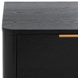 Safavieh Gabrietta 2 Drawer Wood Nightstand XII23 Black Wood / Metal SFV2142B