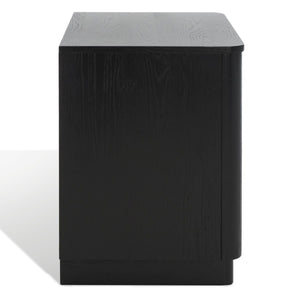 Safavieh Gabrietta 2 Drawer Wood Nightstand XII23 Black Wood / Metal SFV2142B