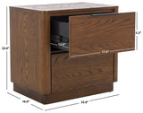 Safavieh Gabrietta 2 Drawer Wood Nightstand Medium Oak SFV2142C