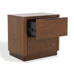 Safavieh Gabrietta 2 Drawer Wood Nightstand Medium Oak SFV2142C