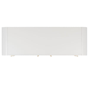 Safavieh LIABELLA Curved Dresser with 6 Drawers – Elegant Waterfall Design for Modern Bedroom Storage Solutions White / Gold SFV2144A