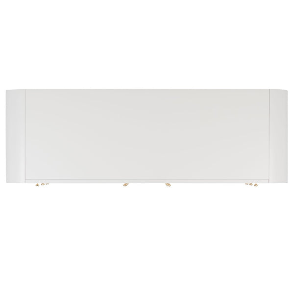 Safavieh LIABELLA Curved Dresser with 6 Drawers – Elegant Waterfall Design for Modern Bedroom Storage Solutions White / Gold SFV2144A
