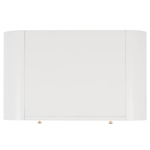 Safavieh LIABELLA Curved Nightstand with Elegant Ribbed Facade and Luxe Gold Accents for Modern Bedrooms White / Gold SFV2145A