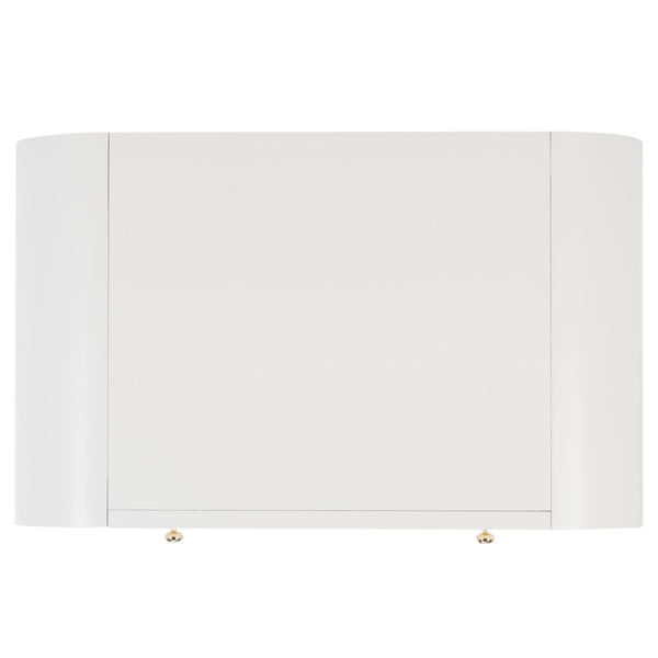 Safavieh LIABELLA Curved Nightstand with Elegant Ribbed Facade and Luxe Gold Accents for Modern Bedrooms White / Gold SFV2145A