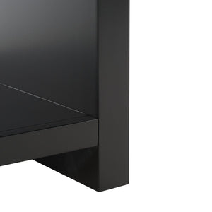 Safavieh LIABELLA Curved Nightstand with Elegant Ribbed Facade and Luxe Gold Accents for Modern Bedrooms Black / Gold SFV2145B