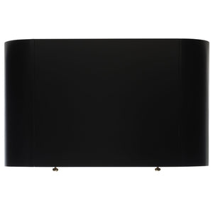 Safavieh LIABELLA Curved Nightstand with Elegant Ribbed Facade and Luxe Gold Accents for Modern Bedrooms Black / Gold SFV2145B