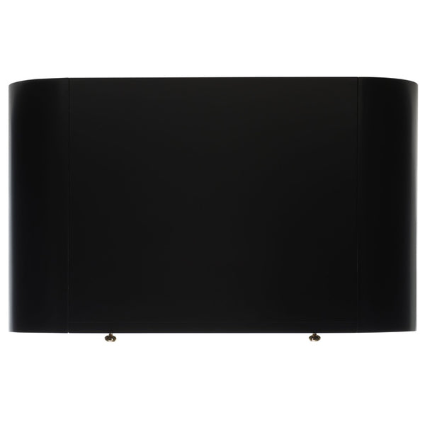 Safavieh LIABELLA Curved Nightstand with Elegant Ribbed Facade and Luxe Gold Accents for Modern Bedrooms Black / Gold SFV2145B