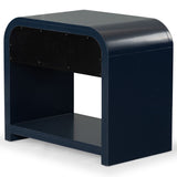 Safavieh Liabella 1 Drawer Curved Nightstand Navy / Gold SFV2145D