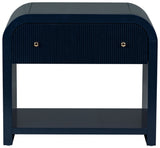 Safavieh Liabella 1 Drawer Curved Nightstand Navy / Gold SFV2145D